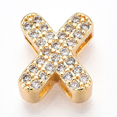 Brass Micro Pave Cubic Zirconia Charms KK-N254-217G-X-1