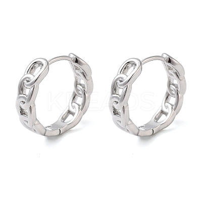 Brass Chain Charm Hoop Earrings for Women LS-EJEW-F347-02P-02-1