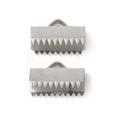 304 Stainless Steel Ribbon Crimp Ends STAS-E471-05L-P-1