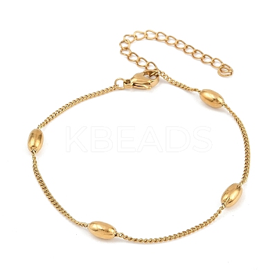 201 Stainless Steel Curb Chain Bracelets for Women LS-BJEW-G767-01A-G-1