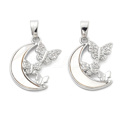 Brass Micro Pave Cubic Zirconia Pendants KK-L222-013P-1