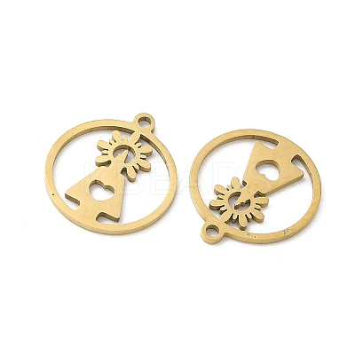 201 Stainless Steel Laser Cut Pendants STAS-P428-10G-03-1