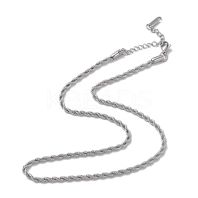 Non-Tarnish 304 Stainless Steel Rope Chain Necklace for Men Women X-NJEW-K245-023D-1