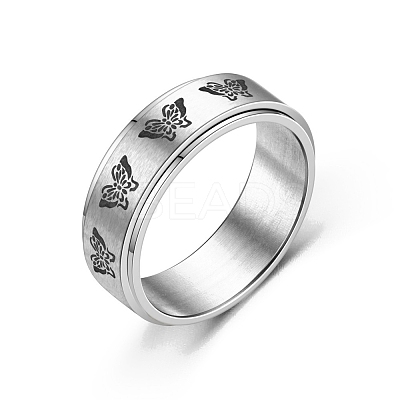 Rotating 201 Stainless Steel Anxiety Relief Rings for Women Men PW-WG4928D-06-1