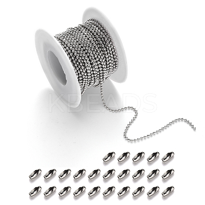 304 Stainless Steel Ball Chains and Ball Chain Connectors Set CHS-YW0001-01B-1