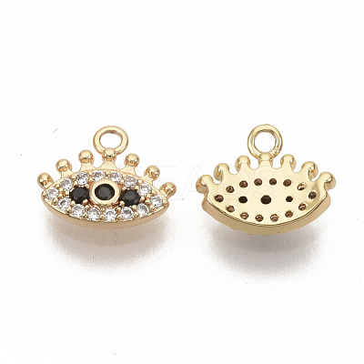 Brass Micro Pave Cubic Zirconia Charms ZIRC-T011-05G-NF-1