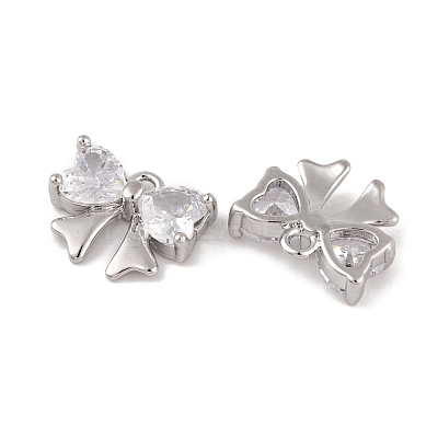 Brass Micro Pave Clear Cubic Zirconia Charms LS-KK-L212-11P-1