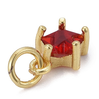 Brass Micro Pave Cubic Zirconia Pendants KK-P192-10-G01-1