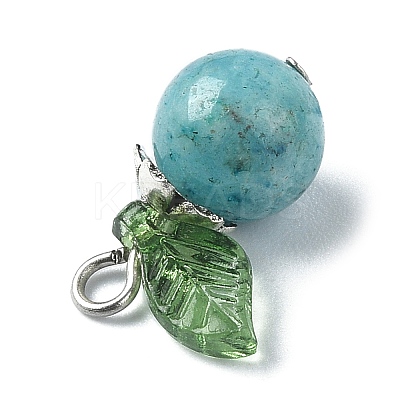 Natural Hemimorphite Dyed Fruit Pendants PALLOY-TA00077-02-1
