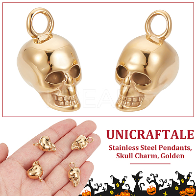 6Pcs Retro 304 Stainless Steel Pendants STAS-UN0060-20G-1