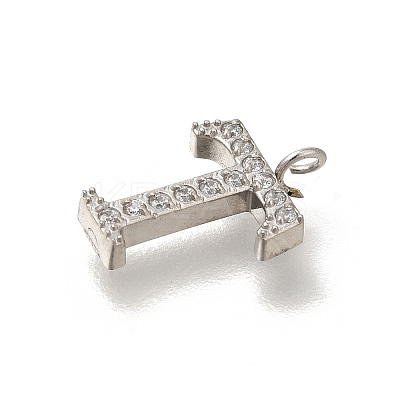 304 Stainless Steel Micro Pave Cubic Zirconia Pendants STAS-H228-06P-T-1