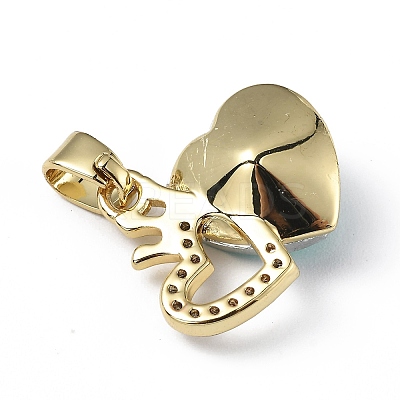 Real 18K Gold Plated Rack Plating Brass Micro Pave Clear Cubic Zirconia Pendants KK-C015-18G-16-1
