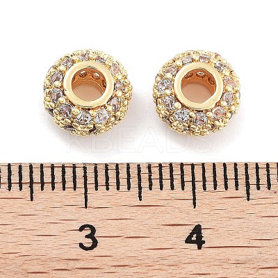 Brass with Cubic Zirconia Beads KK-P271-16G-1