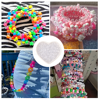800Pcs Transparent Plastic Beads KY-SP0001-52B-1