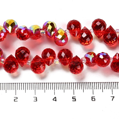Electroplate Glass Beads Strands X-EGLA-D030-17F-1