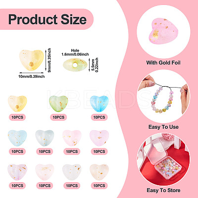 110Pcs 11 Colors Frosted Transparent Acrylic Beads OACR-TA0003-52-1