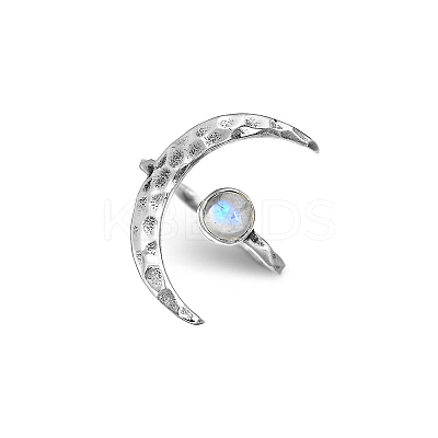 Alloy Resin with Crescent Moon Open Cuff Ring LS-PW23031684096-1-1
