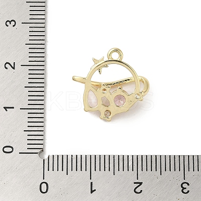 Brass Micro Pave Cubic Zirconia Pendants LS-KK-K371-01G-1