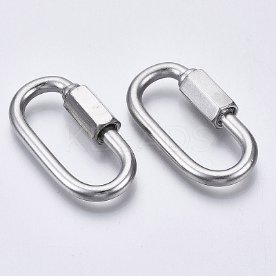 Tarnish Resistant 304 Stainless Steel Screw Carabiner Lock Charms LS-STAS-N087-25B-01-1