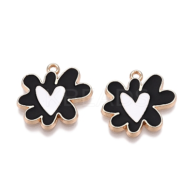 Rack Plating Alloy Enamel Pendants ENAM-N056-344-1