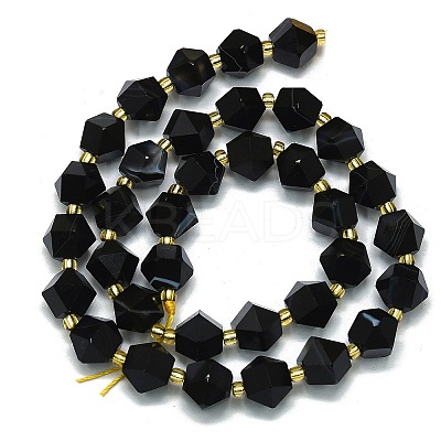 Natural Dyed & Heated Striped Agate Beads Strand G-I376-A09-01-1