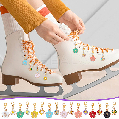 32Pcs 16 Styles Alloy Enamel Shoes Charms HJEW-PH01947-1