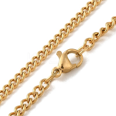 Ion Plating(IP) 304 Stainless Steel Curb Chain Necklaces NJEW-L173-024G-01-1