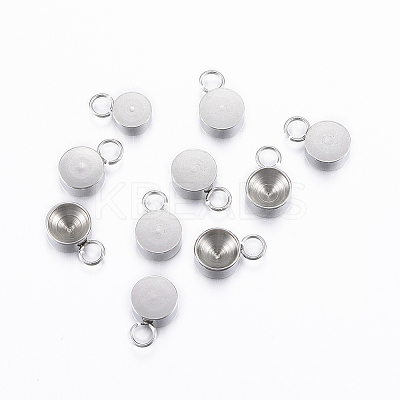 Non-Tarnish 201 Stainless Steel Pendant Rhinestone Settings X-STAS-H376-36-1