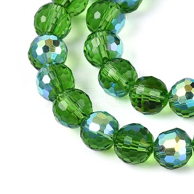 Electroplate Transparent Glass Beads Strands EGLA-N024-01A-C02-1