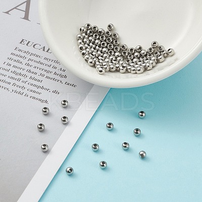 Non-Tarnish 304 Stainless Steel Round Seamed Beads A-STAS-R032-3mm-1