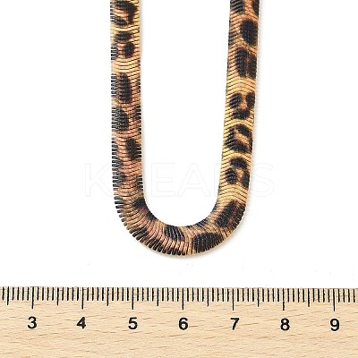 Leopard Print Alloy Snake Chain Necklaces for Women NJEW-K281-01-1