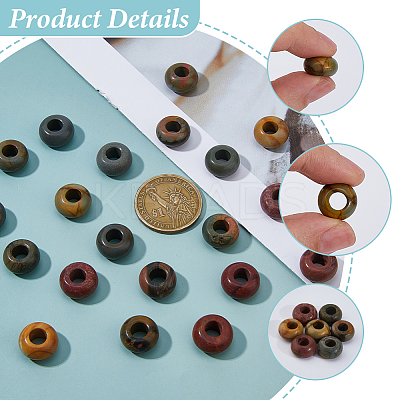 20Pcs Natural Picasso Stone/Polychrome Jasper European Beads G-DC0001-59-1