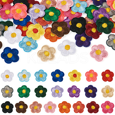 66 Pcs Flower Embroidery Cloth Iron On/Sew On Patches DIY-TA0013-05-1
