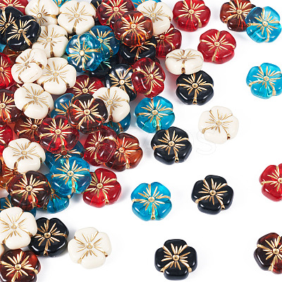 80Pcs 5 Colors Transparent Acrylic Beads MACR-TA0002-24-1