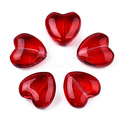 Transparent Spray Painted Glass Beads X-GLAA-N035-030-C07-1