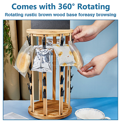 Rotating Wooden Snack Organizer Holder ODIS-WH0030-238-1