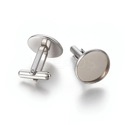 Tarnish Resistant 304 Stainless Steel Cufflinks Settings LS-STAS-E471-03A-P-1