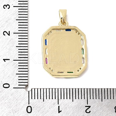 Brass Cubic Zirconia Pendants KK-G554-10A-G-1