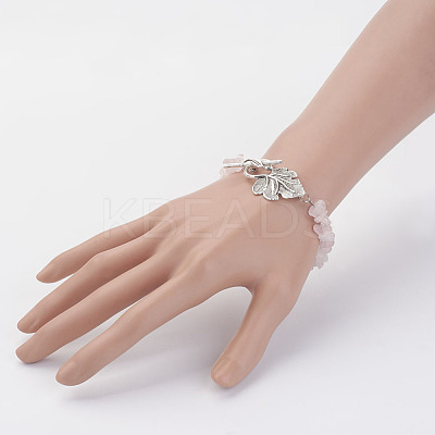 Natural Mixed Stone Chip Bracelets BJEW-JB02930-1