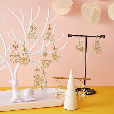 Eco-Friendly Teardrop Iron Pendants Dangle Earrings EJEW-PH01401-03-1
