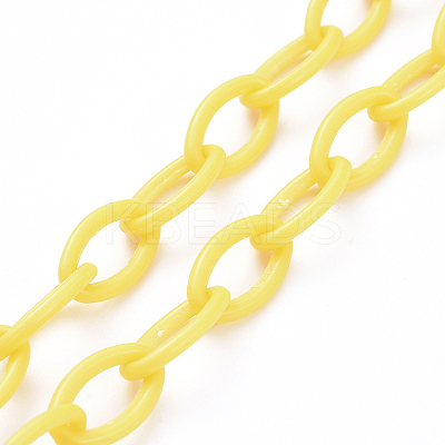 Personalized ABS Plastic Cable Chain Necklaces LS-NJEW-JN03310-04-1