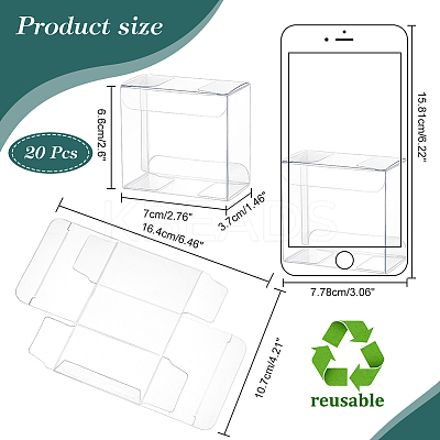 Transparent PVC Box Candy Treat Gift Box CON-WH0085-12-1