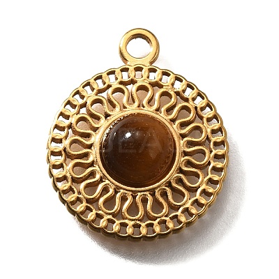 Natural Tiger Eye Pendants LS-STAS-M057-02G-02-1