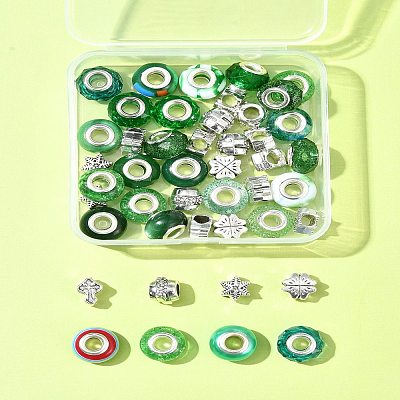 DIY Tibetan Style Alloy & Resin European Beads Making Finding Kits DIY-FS0006-78A-1
