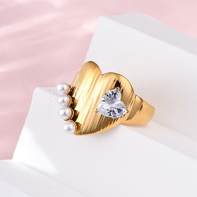 304 Stainless Steel Adjustable Cuff Rings for Women LS-RJEW-B126-03G-1