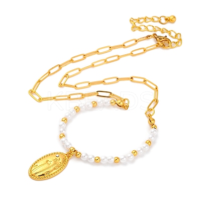 Alloy Rhinestone Pendant Necklaces for Women NJEW-U013-10G-01-1