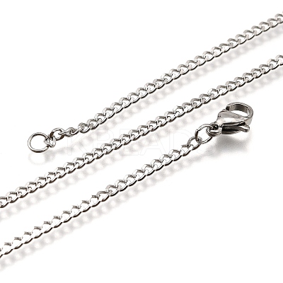 Non-Tarnish 304 Stainless Steel Curb Chain Necklaces NJEW-L162-01B-P-1