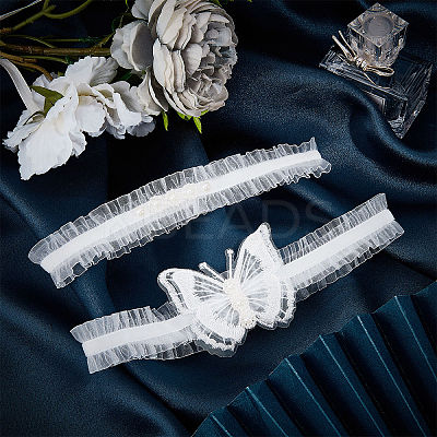 Polyester Lace Elastic Bridal Garters DIY-WH0308-148A-1