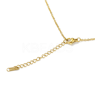 Ion Plating(IP) Rhinestone Heart Pendant Necklace NJEW-M199-03G-1