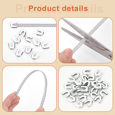 120Pcs Carbon Steel Fishbone Chain End Cap Cover FIND-BC0003-89-1